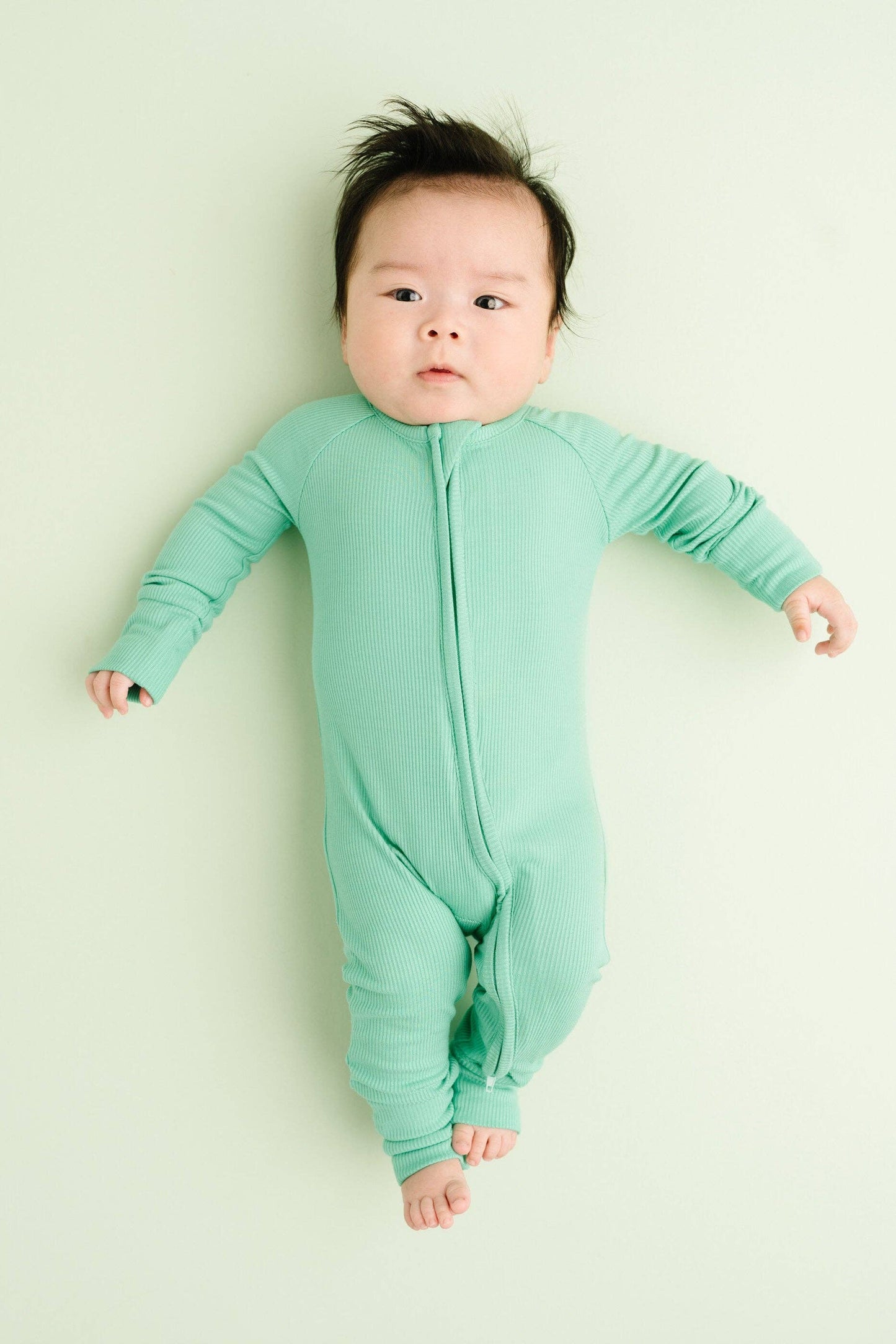 Mint Ribbed Bamboo Zippy