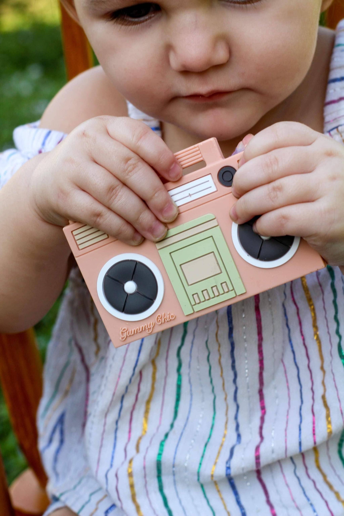 Baby Gift BoomBox Silicone Teether - Light Pink