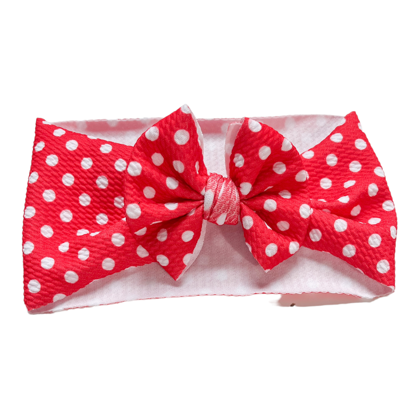 Red Polka Dot Headwrap Baby Bow