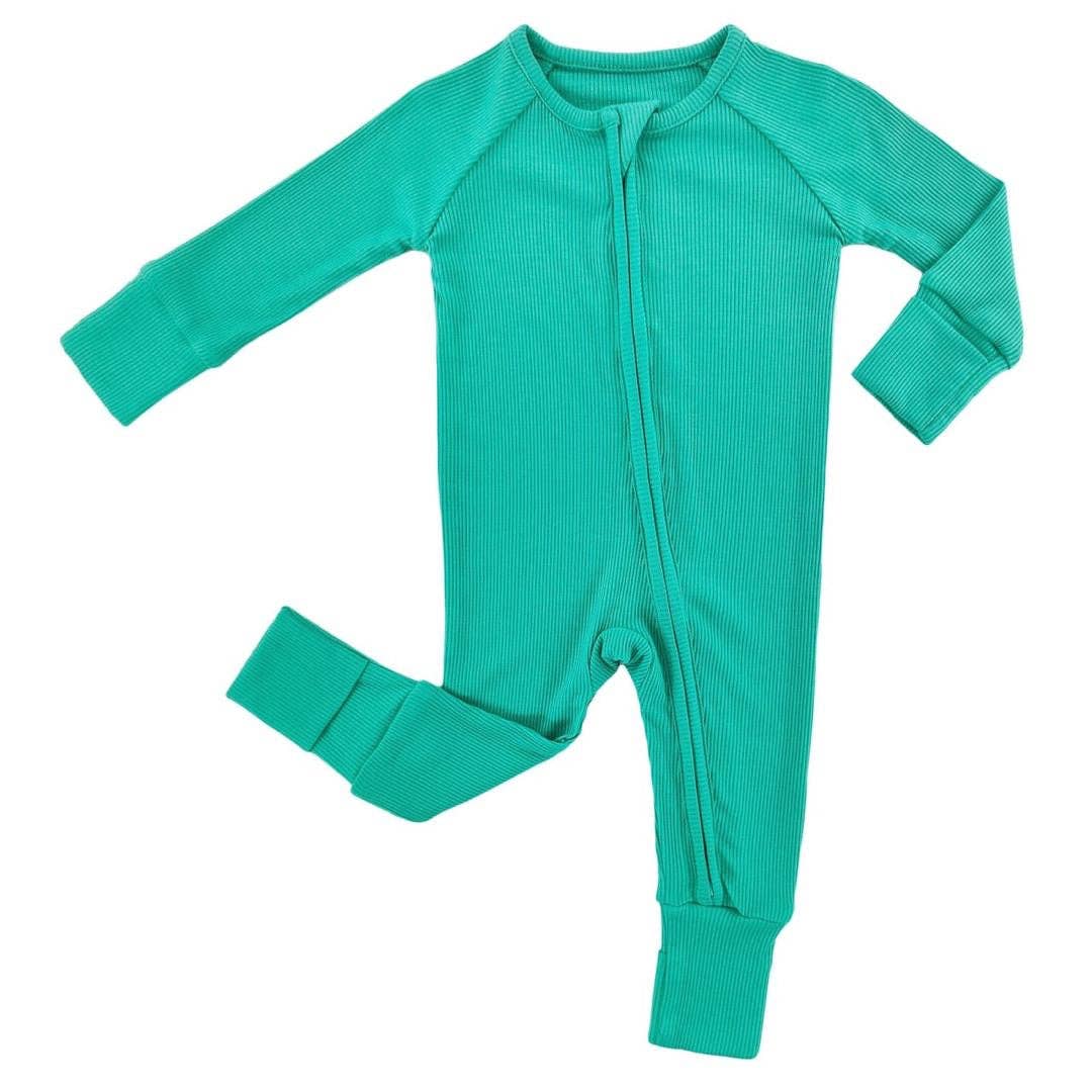Mint Ribbed Bamboo Zippy
