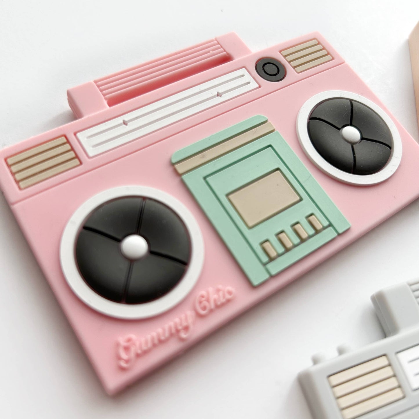 Baby Gift BoomBox Silicone Teether - Light Pink