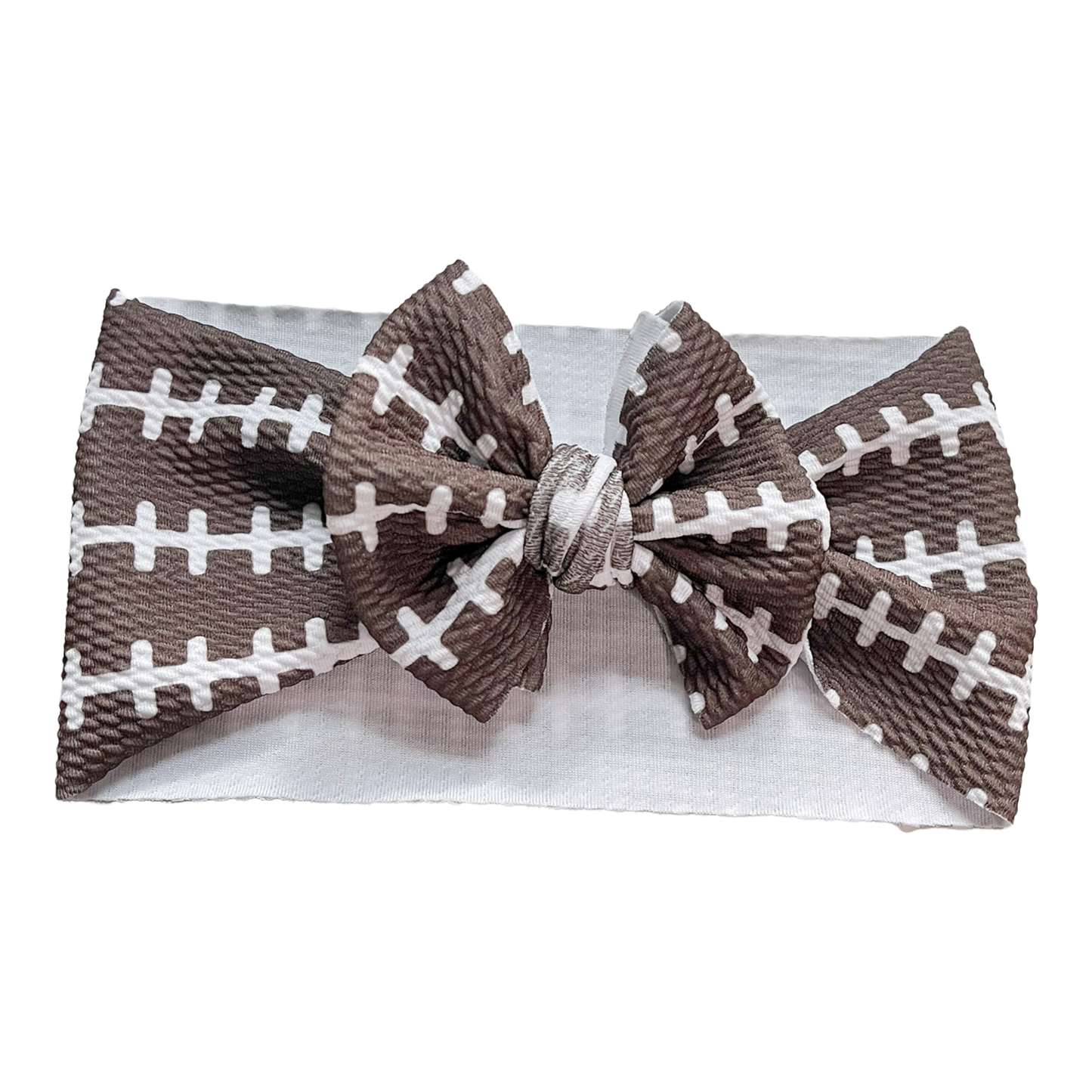 Football Stripes Headwrap Baby Bow