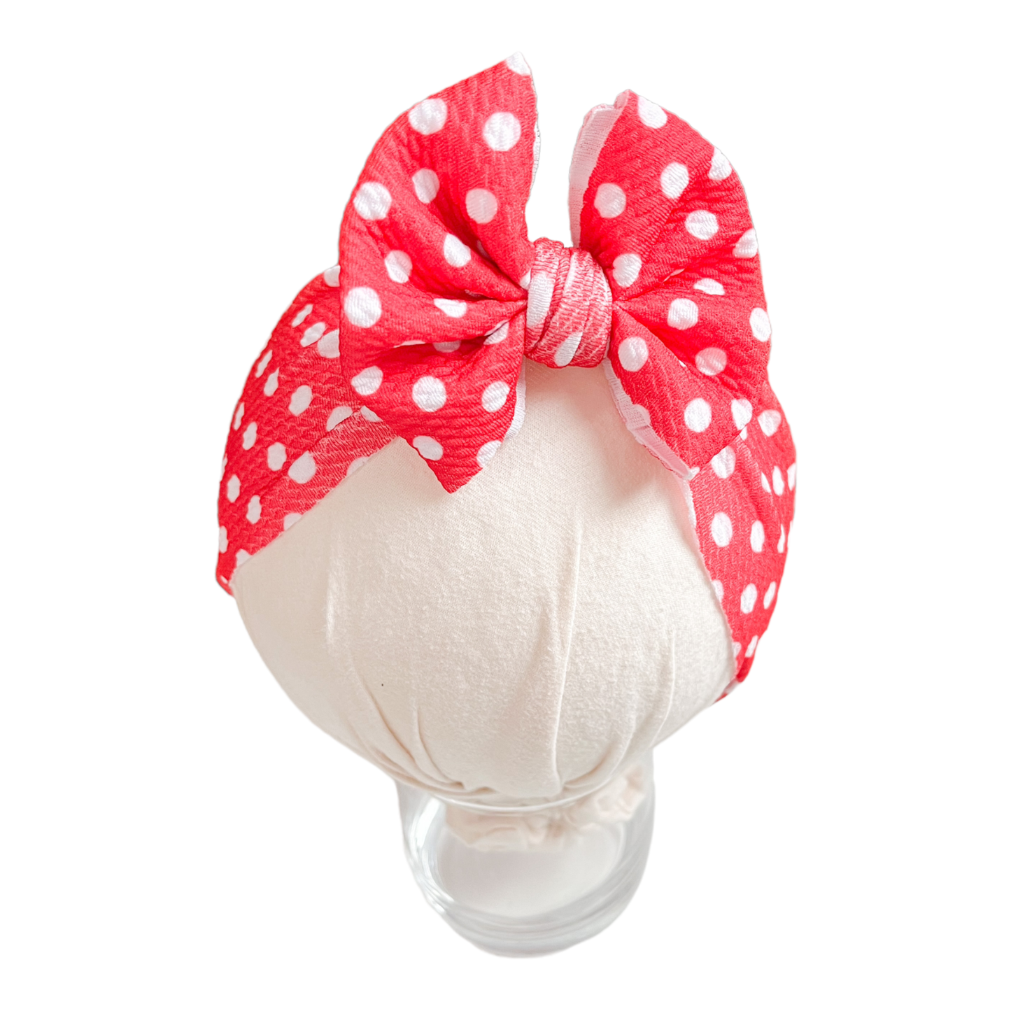 Red Polka Dot Headwrap Baby Bow
