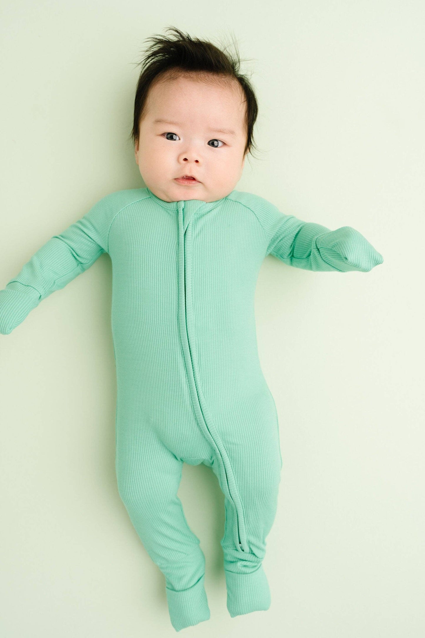 Mint Ribbed Bamboo Zippy