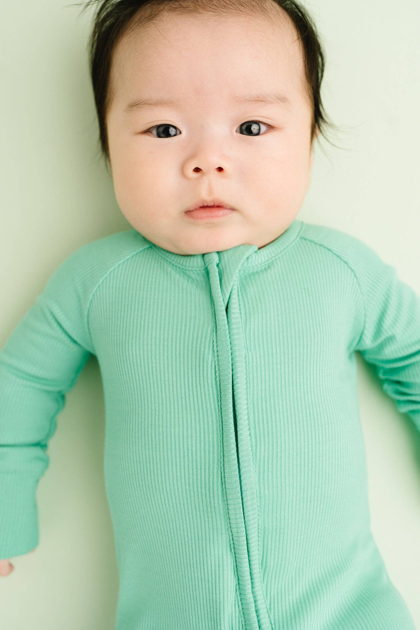 Mint Ribbed Bamboo Zippy