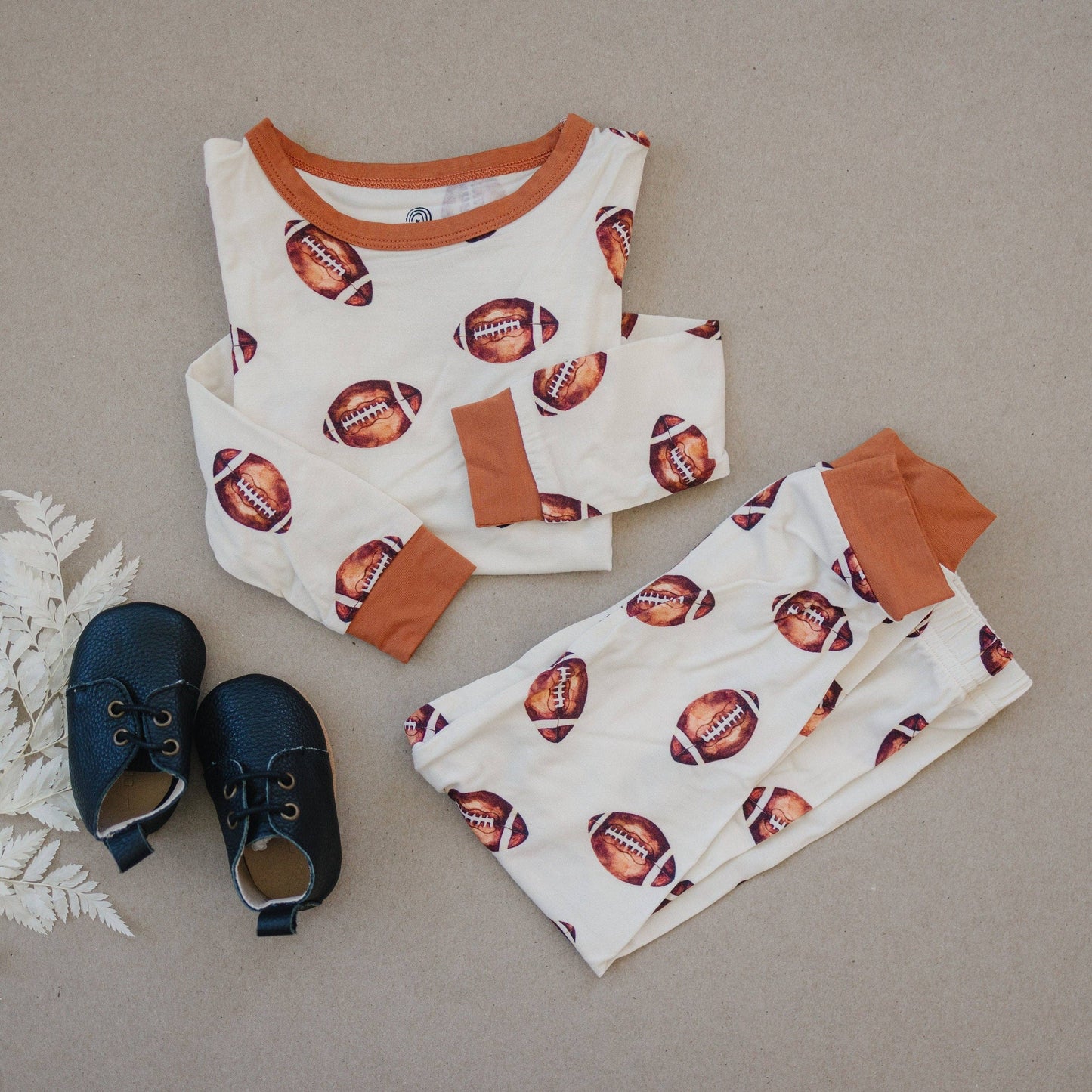Football Print 2pc Bamboo Set