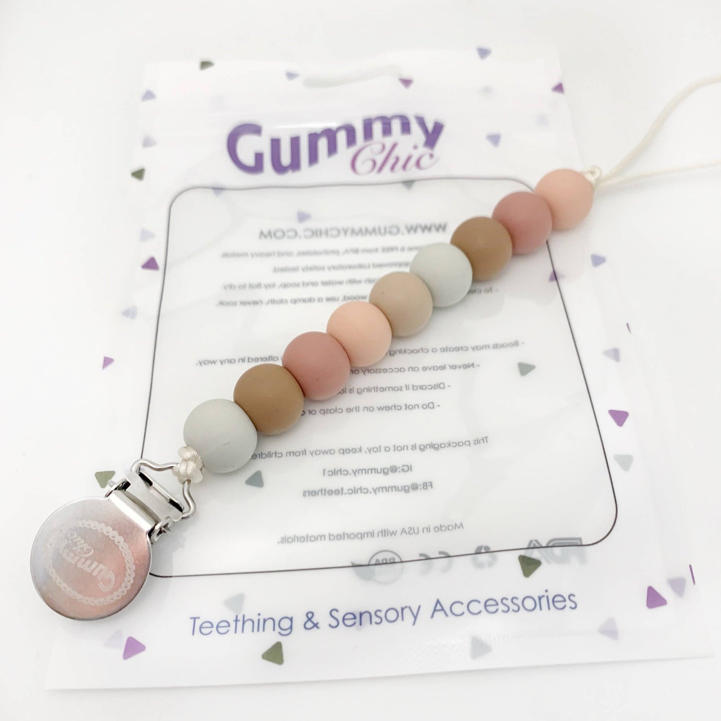 Sienna Pacifier Clip - Silicone pacifier clip