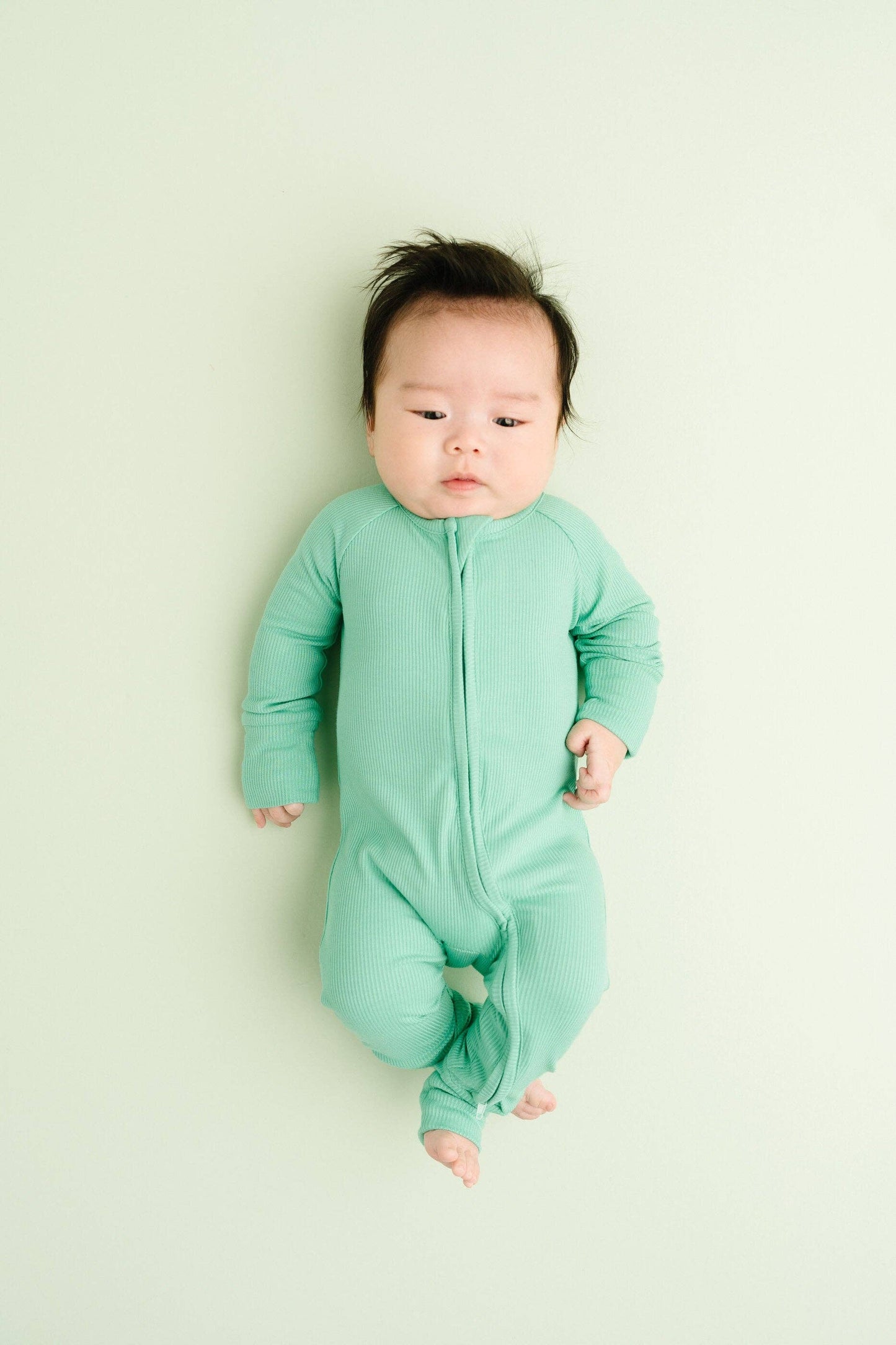 Mint Ribbed Bamboo Zippy