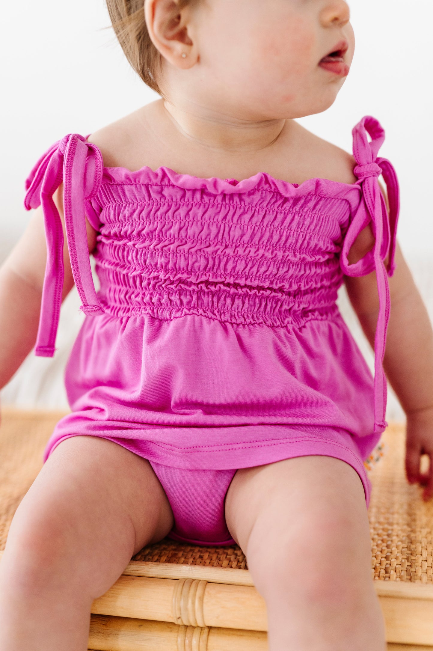 Tickled Pink Smocked Bubble Dress