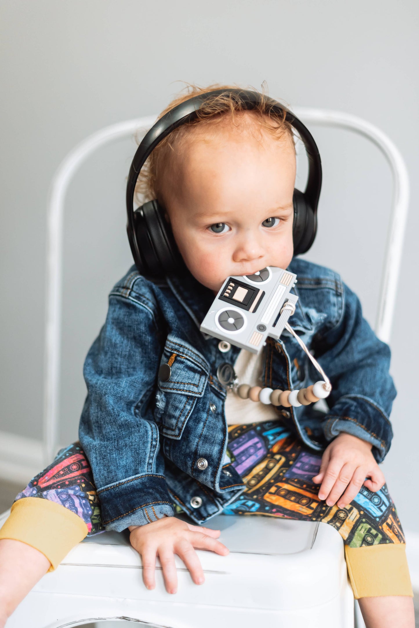 Baby Gift Boom Box Silicone Teether - Gray