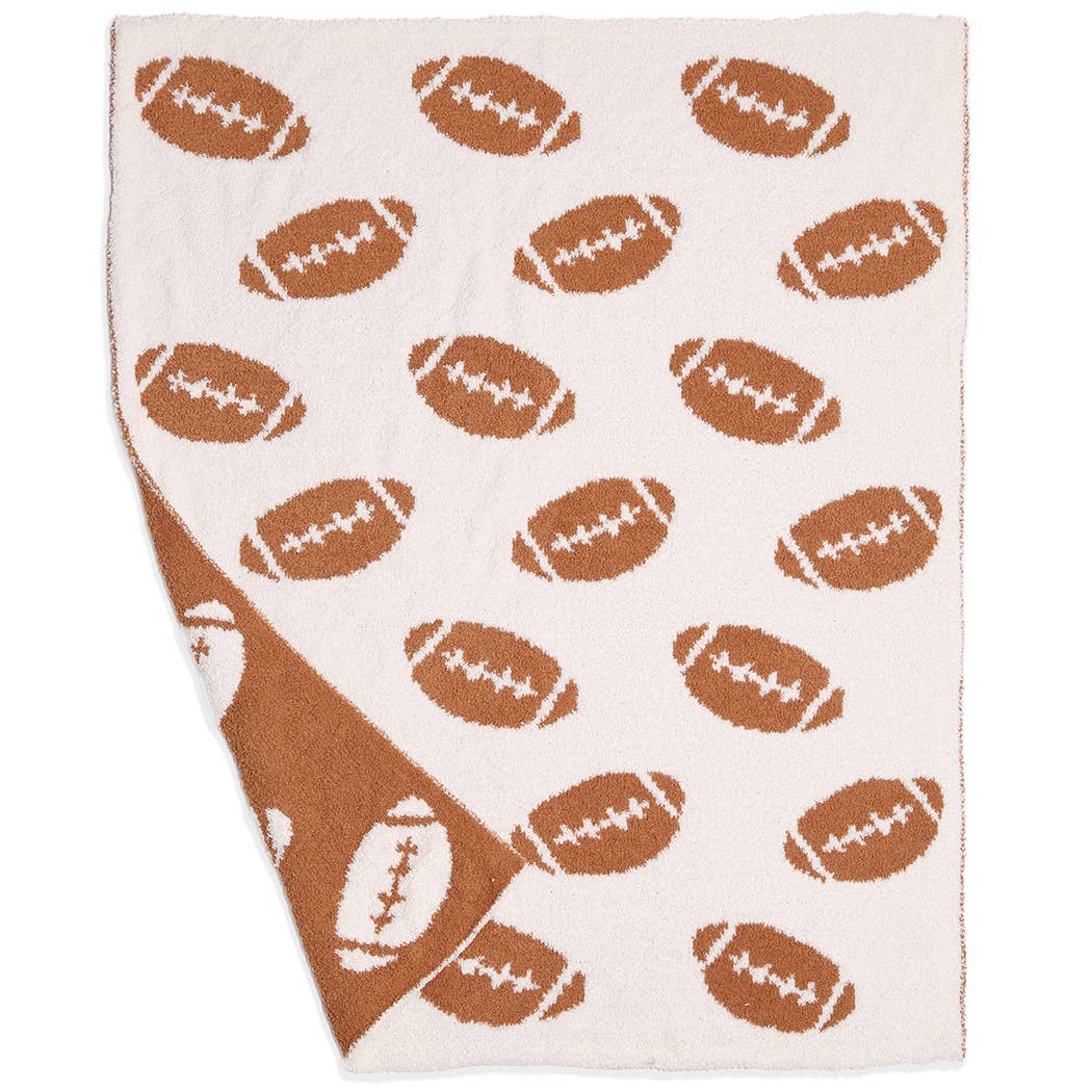 Kids Baby Football Pattern Throw Blanket