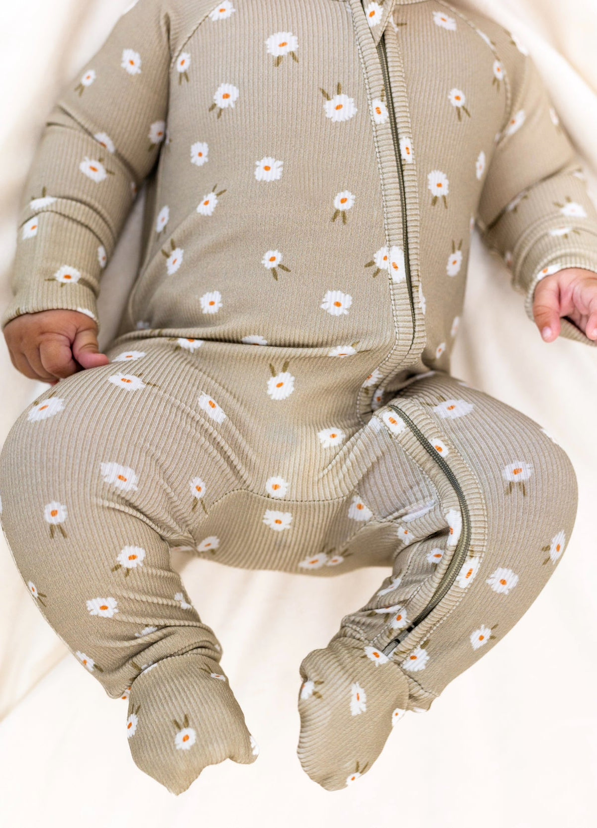 SAGE FLORAL | ZIP ROMPER