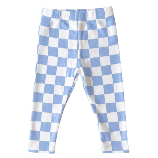 Blue Checkered Leggings