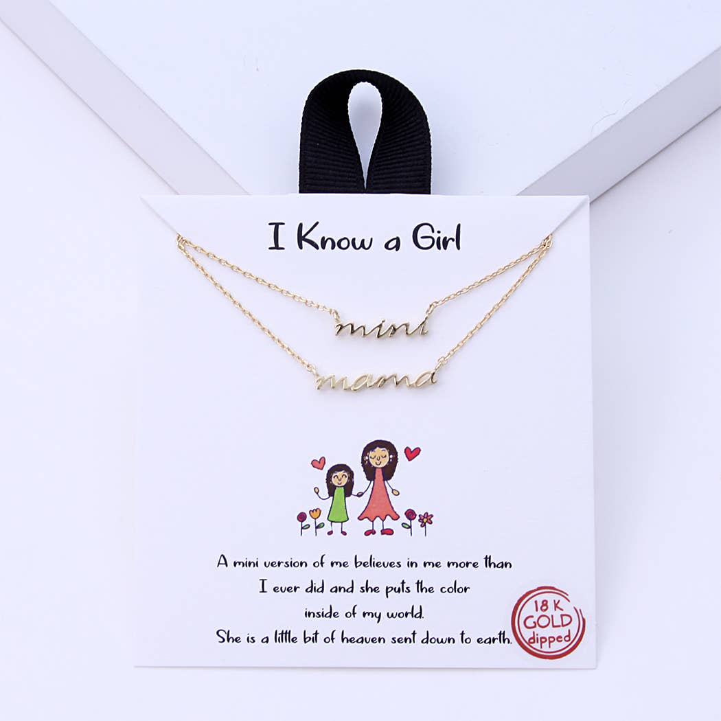 Gold-Dipped Mini and Mama Necklace