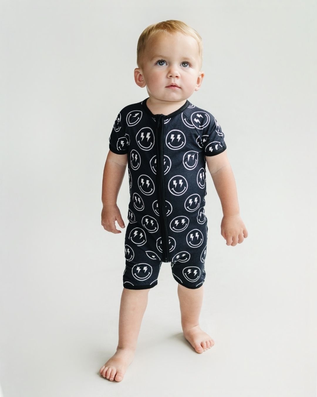 Bamboo Shorty Romper | Electric Smiley