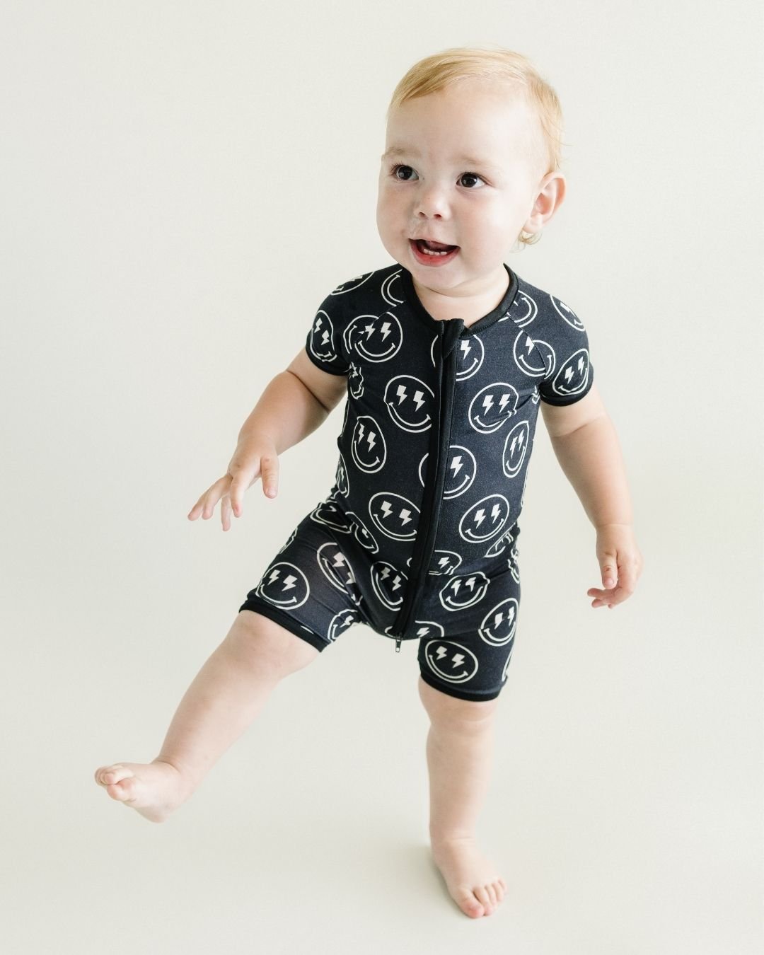 Bamboo Shorty Romper | Electric Smiley